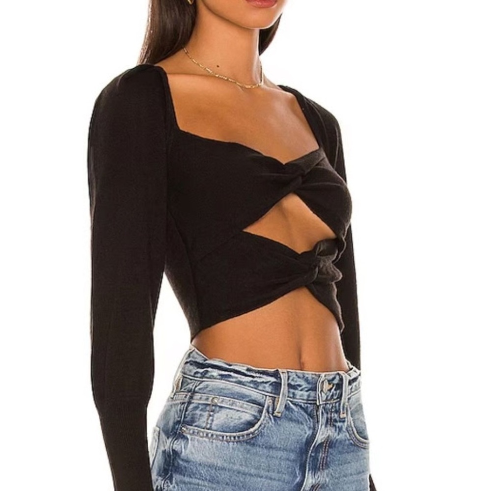 LPA Black Cutout Long Sleeve Top
